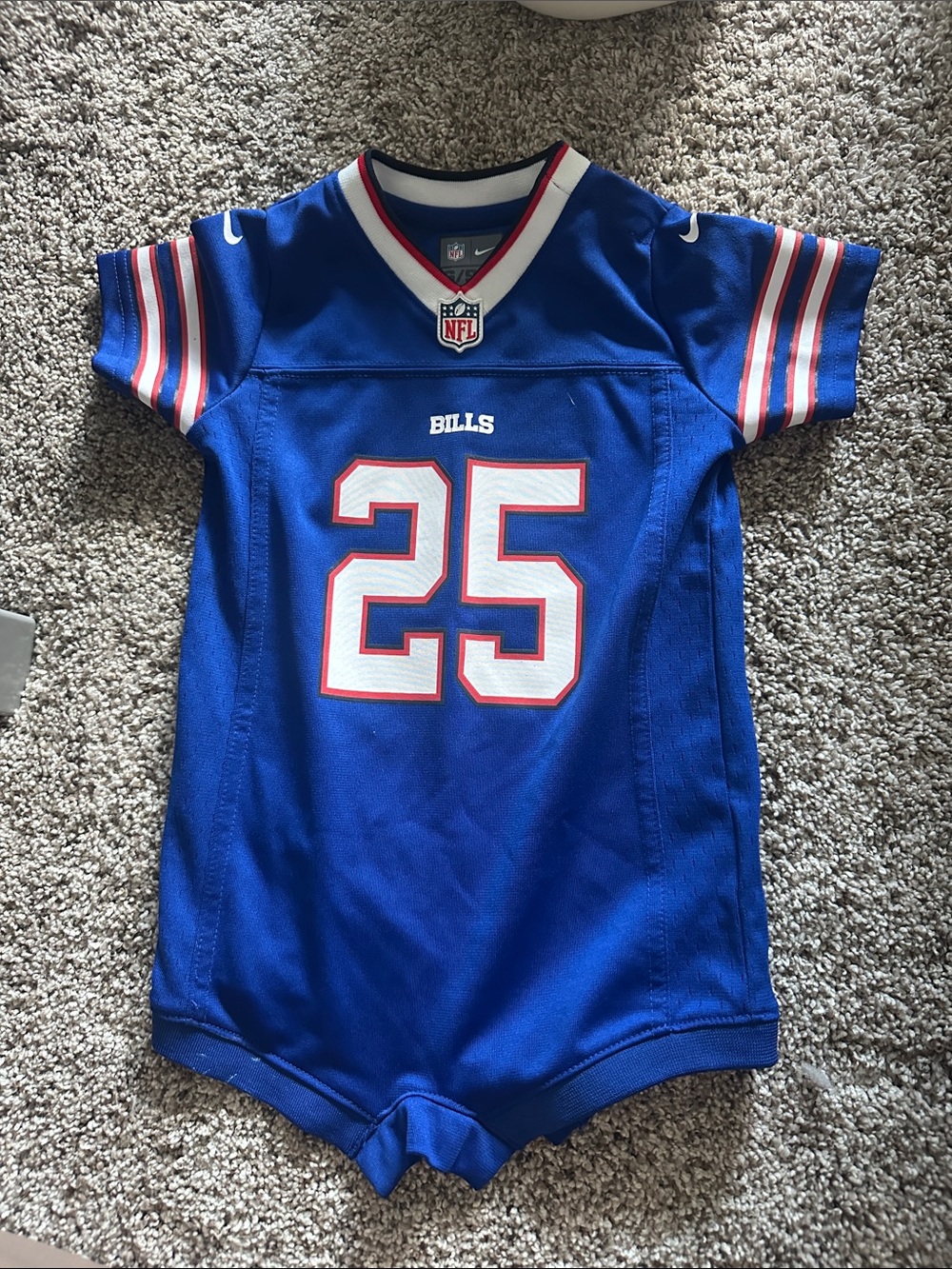 Nike Blue Buffalo Bills Infant #25 Jersey Romper